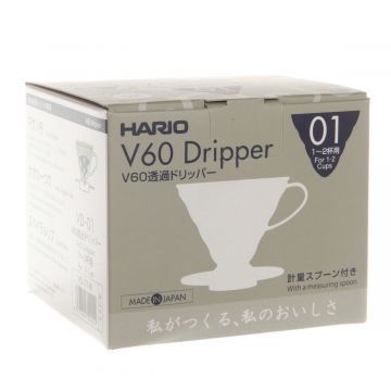 Воронка пластиковая для кофе, HARIO VD-01W белая
