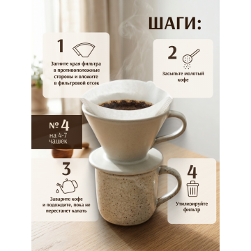 Фильтры Coffeelavka U103 для капельной кофеварки (4-7)